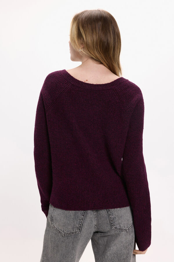 Vila Jersey de lana reversible Purpura