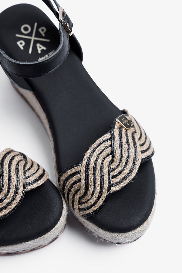 Popa Sandalia cu&ntilde;a baja se&ntilde;ora Garua Yute Black