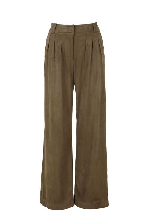 Slowlove Suede pleated trousers Green