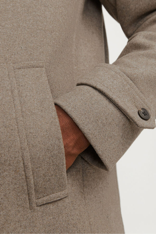 Jack & Jones Abrigo corto de lana con cuello alto Beige
