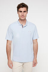 Cortefiel Plain polo shirt Blue