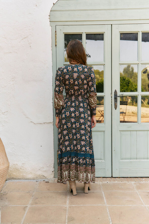 Jaase Vestido largo Sabrina estampado monarch Blue