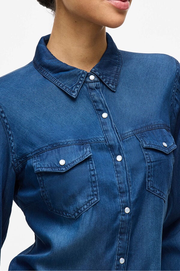 Vila Camisa vaquera manga larga Azul