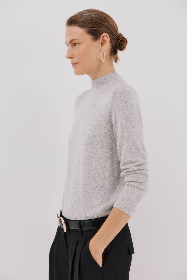 Cortefiel Camiseta b&aacute;sica cuello perkins Gris