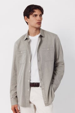 Cortefiel Camisa espiga bolsillos