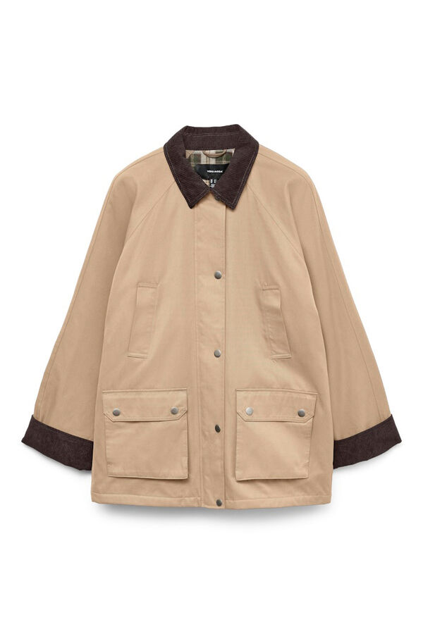 Vero Moda Parka encerada com v&aacute;rios bolsos  Castanho