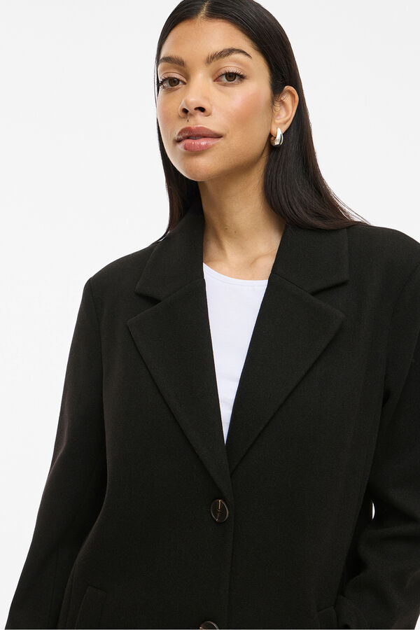 Vila Cloth coat with lapels Black