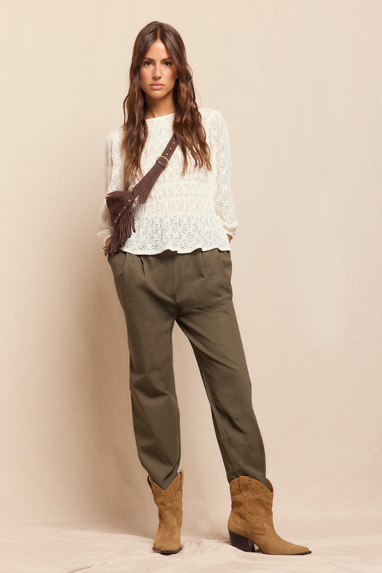 Slowlove Top estampado fruncido