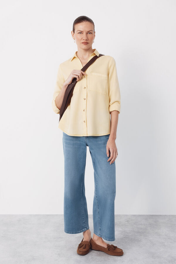 Cortefiel Tencel denim shirt Gold