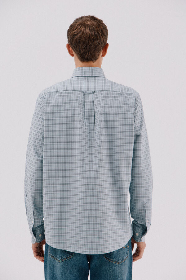 Cortefiel Checked oxford shirt Blue