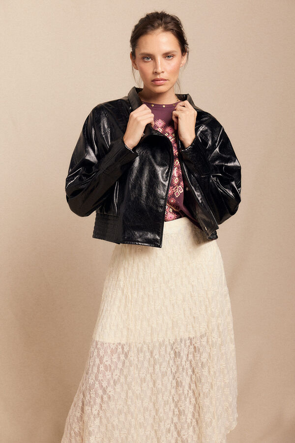 Slowlove Jaqueta com efeito pele brilhante Preto