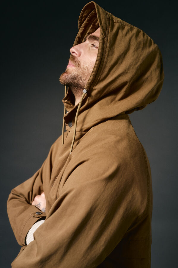 OOTO Parka curta de algod&atilde;o Castanho