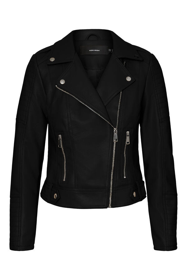 Vero Moda Faux leather biker jacket Black