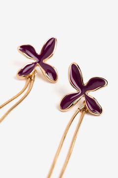 Vilanova Brincos florais esmaltados com franjas