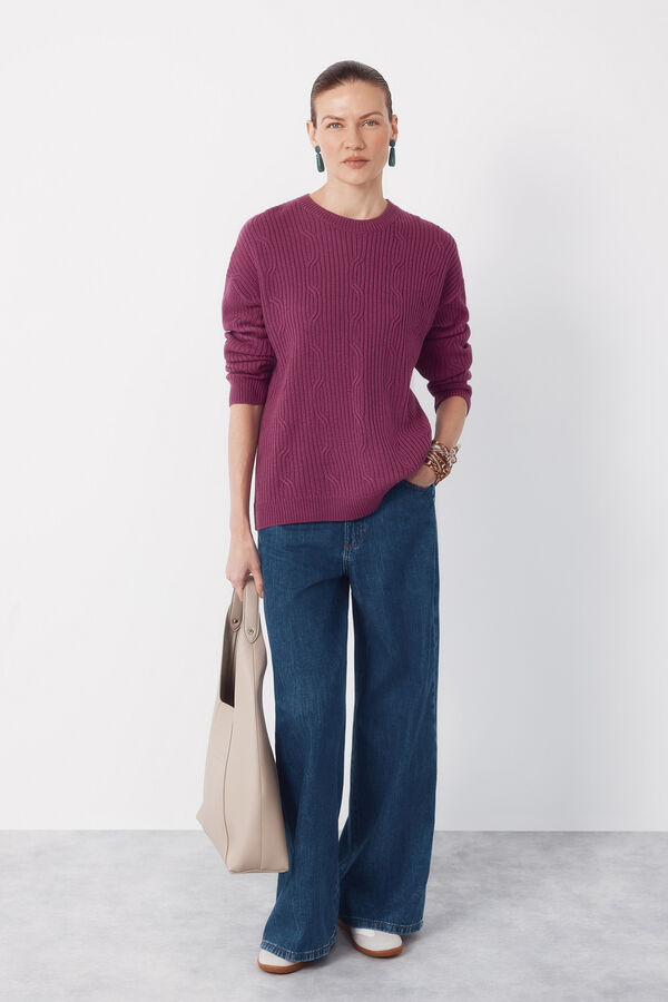 Cortefiel Jersey tacto suave Morado