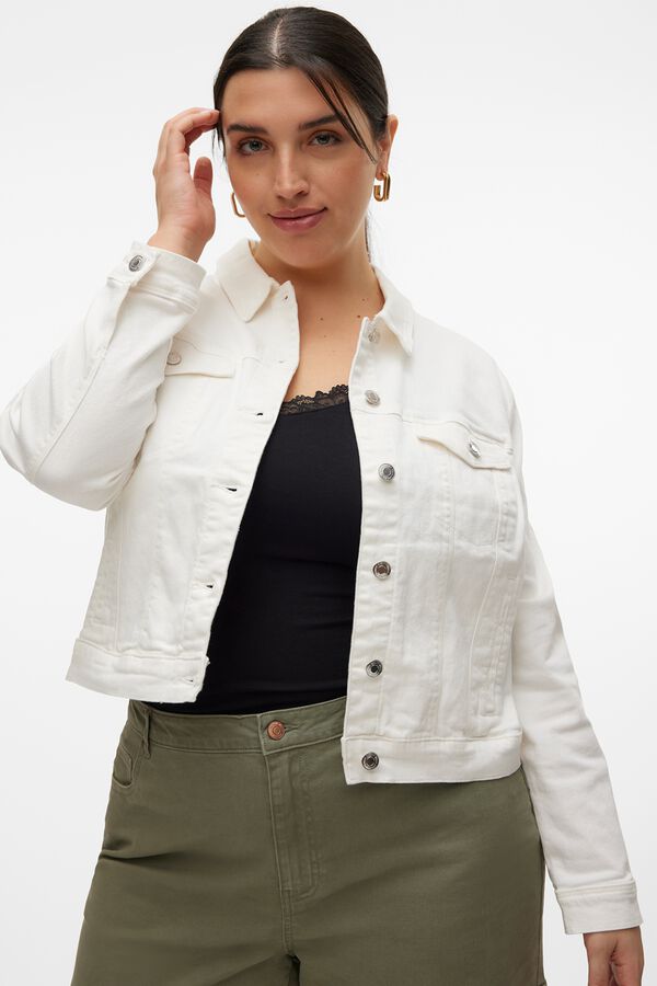 Vero Moda Curve Chaqueta denim talla grande Blanco