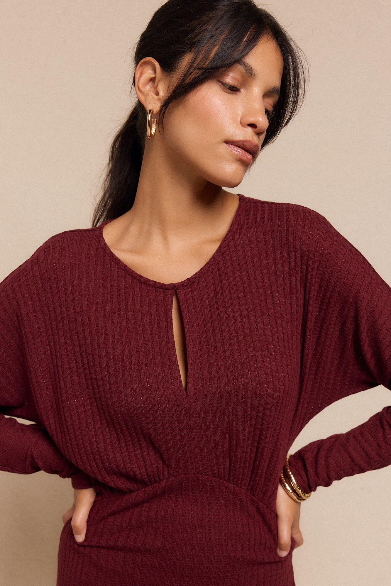 Slowlove Vestido estruturado com manga morcego