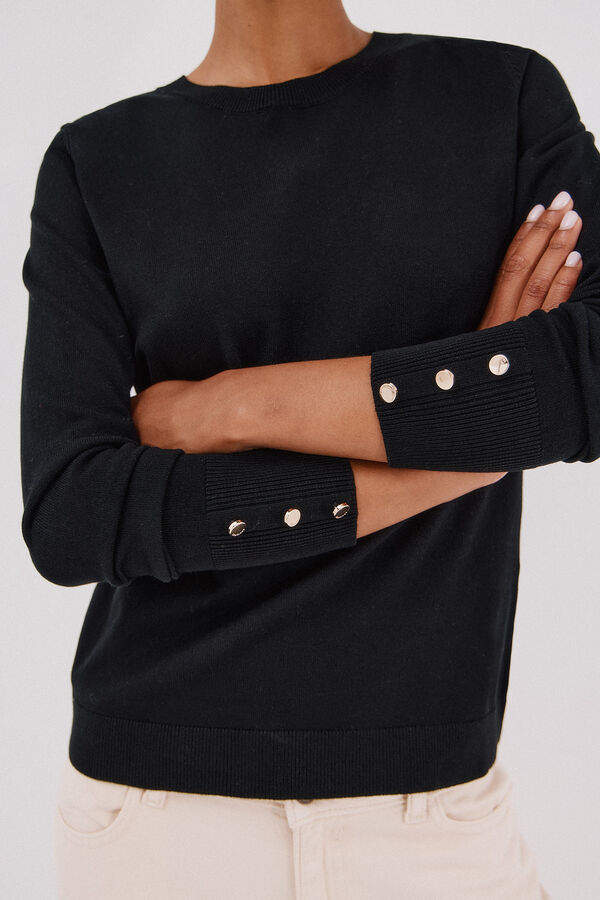 Cortefiel Jersey manga corta Negro