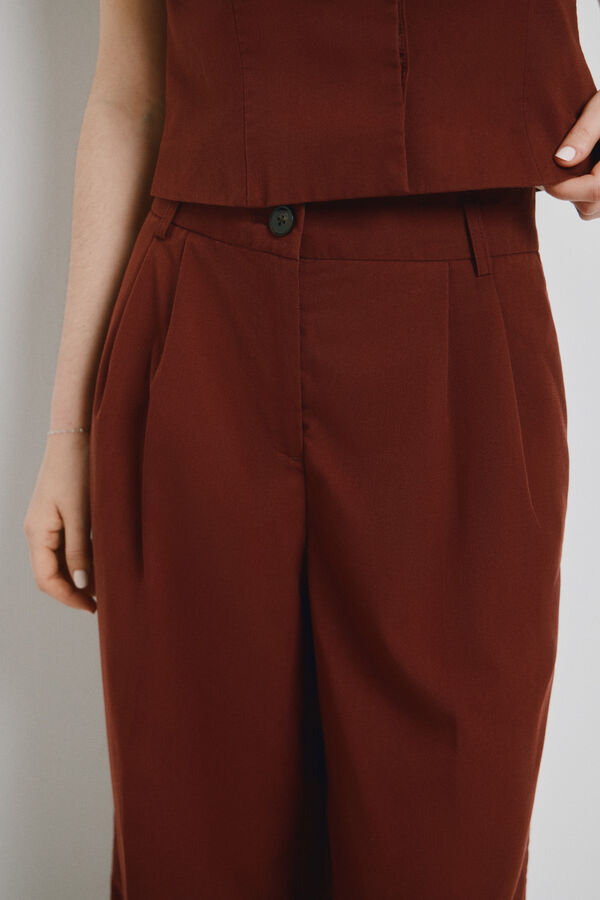 Vero Moda Pantal&oacute;n largo de vestir Marr&oacute;n