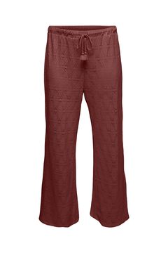 Vero Moda Curve Pantal&oacute;n largo con calados talla grande Marr&oacute;n