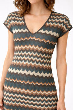 Vila Vestido midi de punto pointelle con viscosa