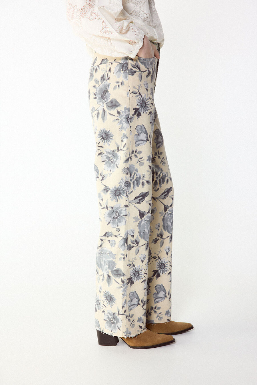 Jeans recto flores