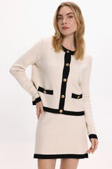 Vila C&aacute;rdigan de botones dorados con viscosa Blanco