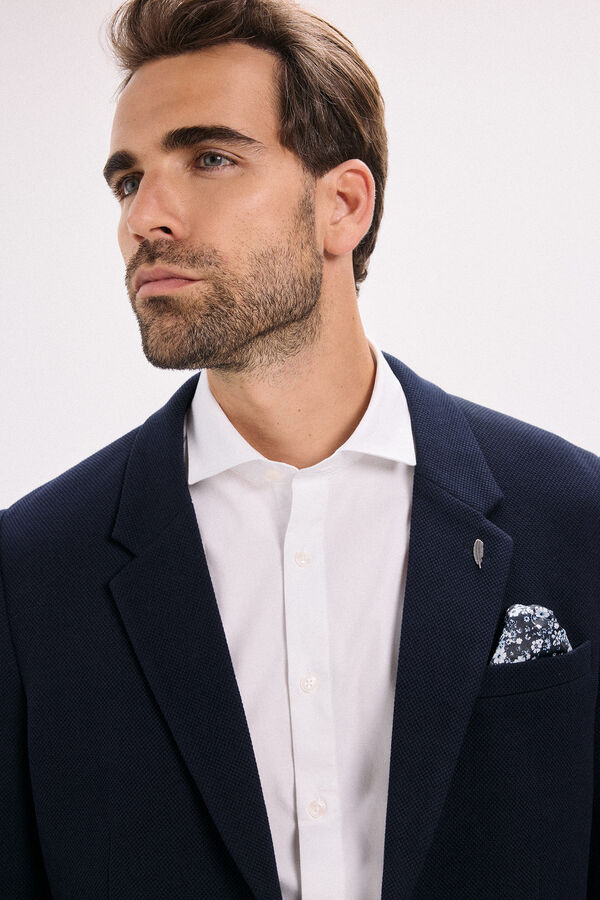 Jack & Jones Slim fit jersey-knit blazer Navy