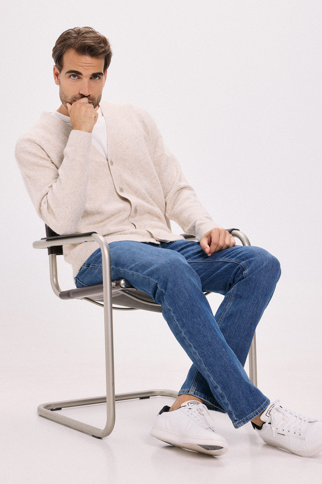 Jack & Jones C&aacute;rdigan b&aacute;sico de punto liso