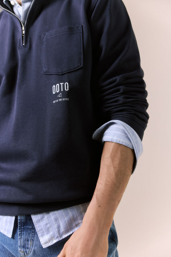 OOTO Sudadera con cuello vespa Azul