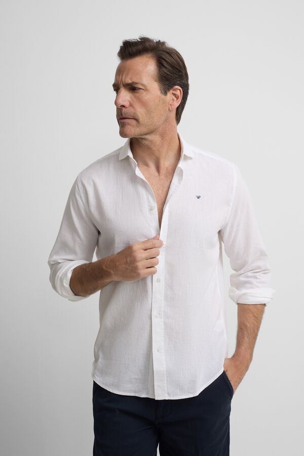 Silbon Camisa sport lino Blanco