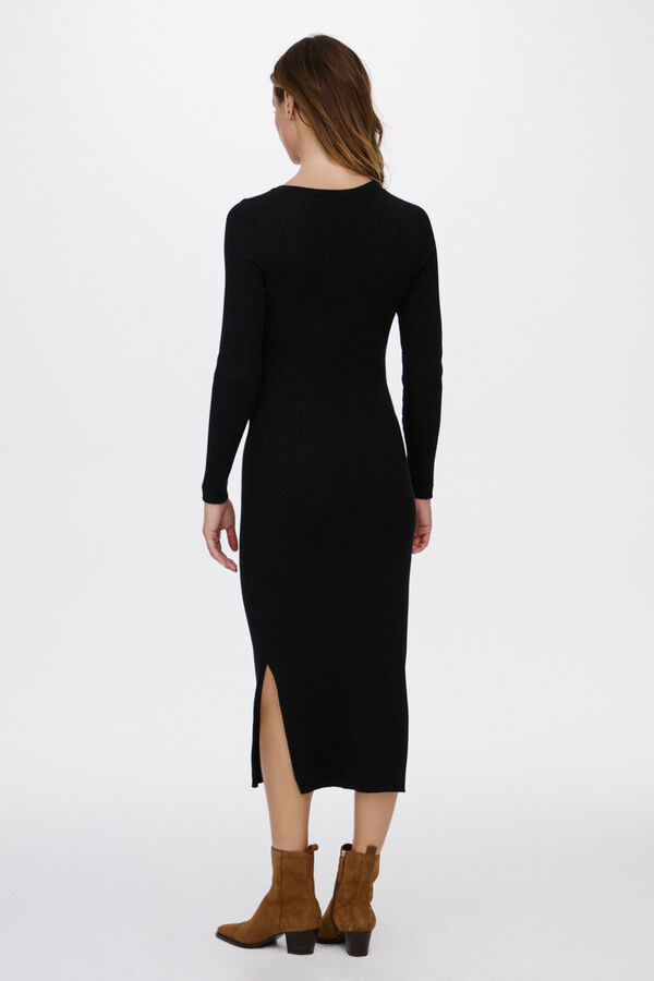 Vila Jersey-knit midi dress Black