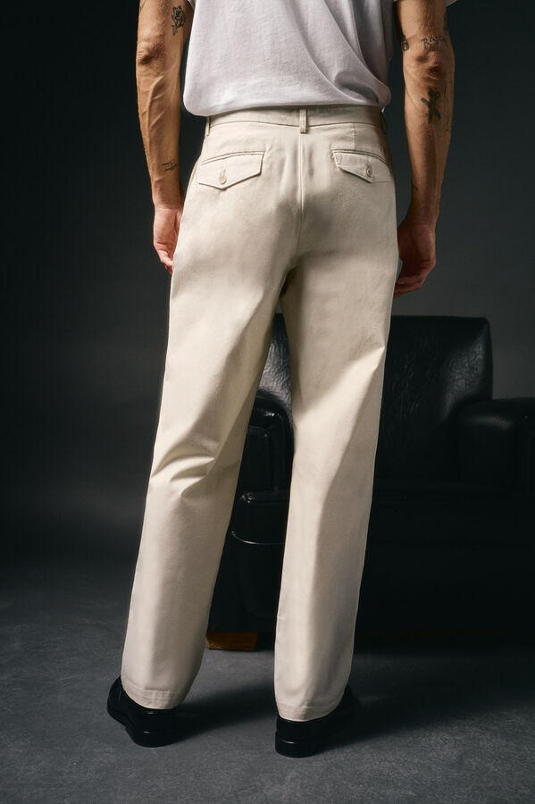 OOTO Pantal&oacute;n chino pinzas Marfil