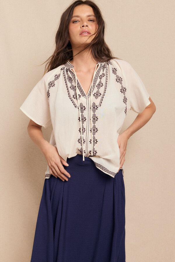 Slowlove Blusa bordados White
