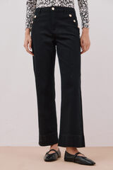Cortefiel Pants buttons Black