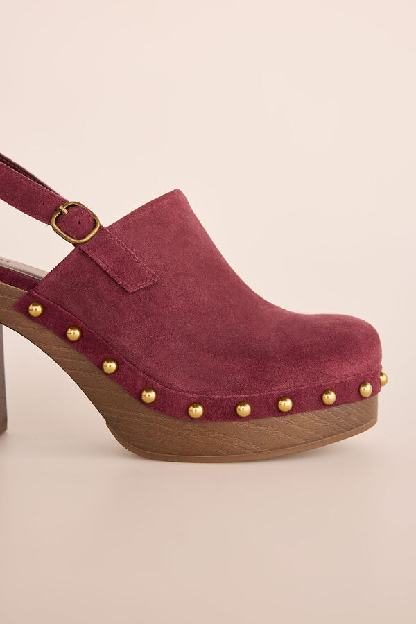 Slowlove Suede heeled split leather Maroon