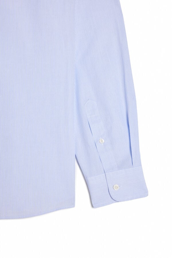 Cortefiel Camisa rayas manga larga Azul