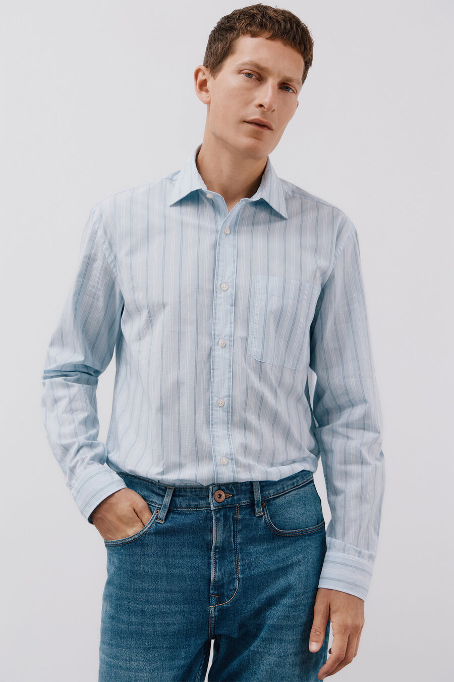 Camisa rayas popelín