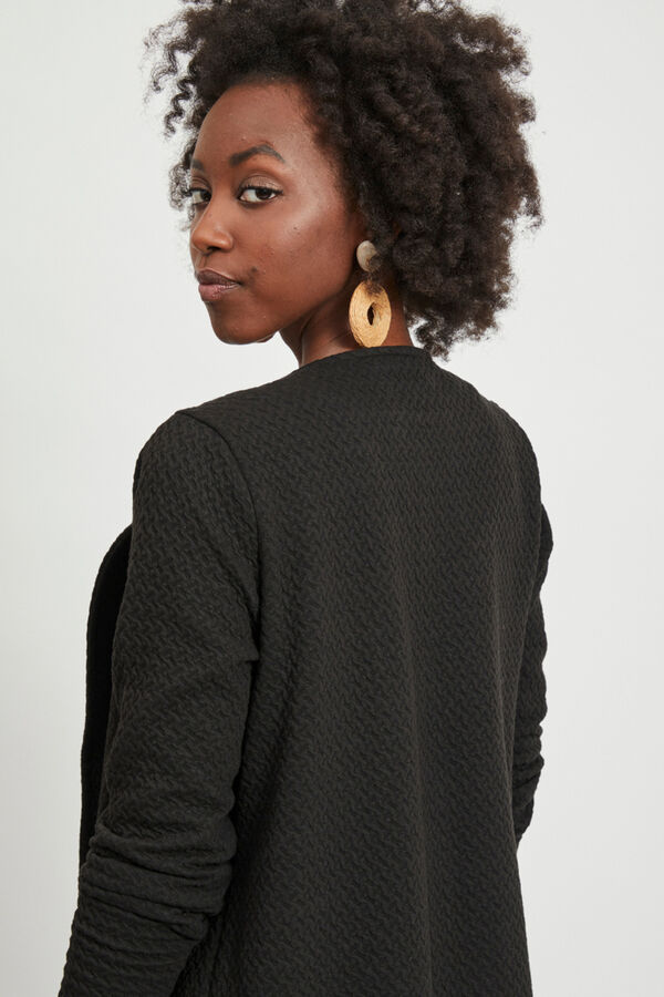 Vila Blazer de malha tecido estruturado Preto