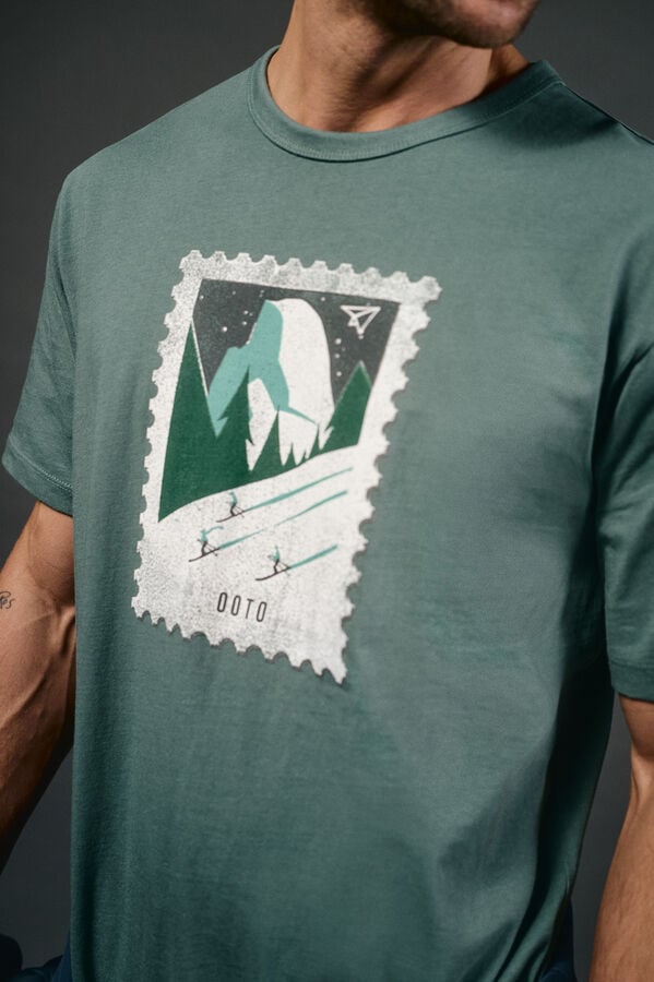 OOTO Camiseta gr&aacute;fica lavada Turquesa