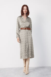 Cortefiel Vestido satinado camisero