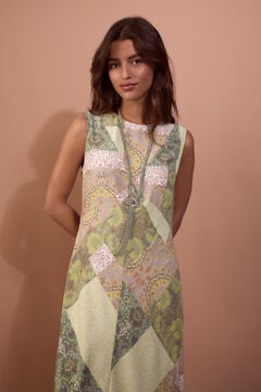 Slowlove Vestido com cortes estampado