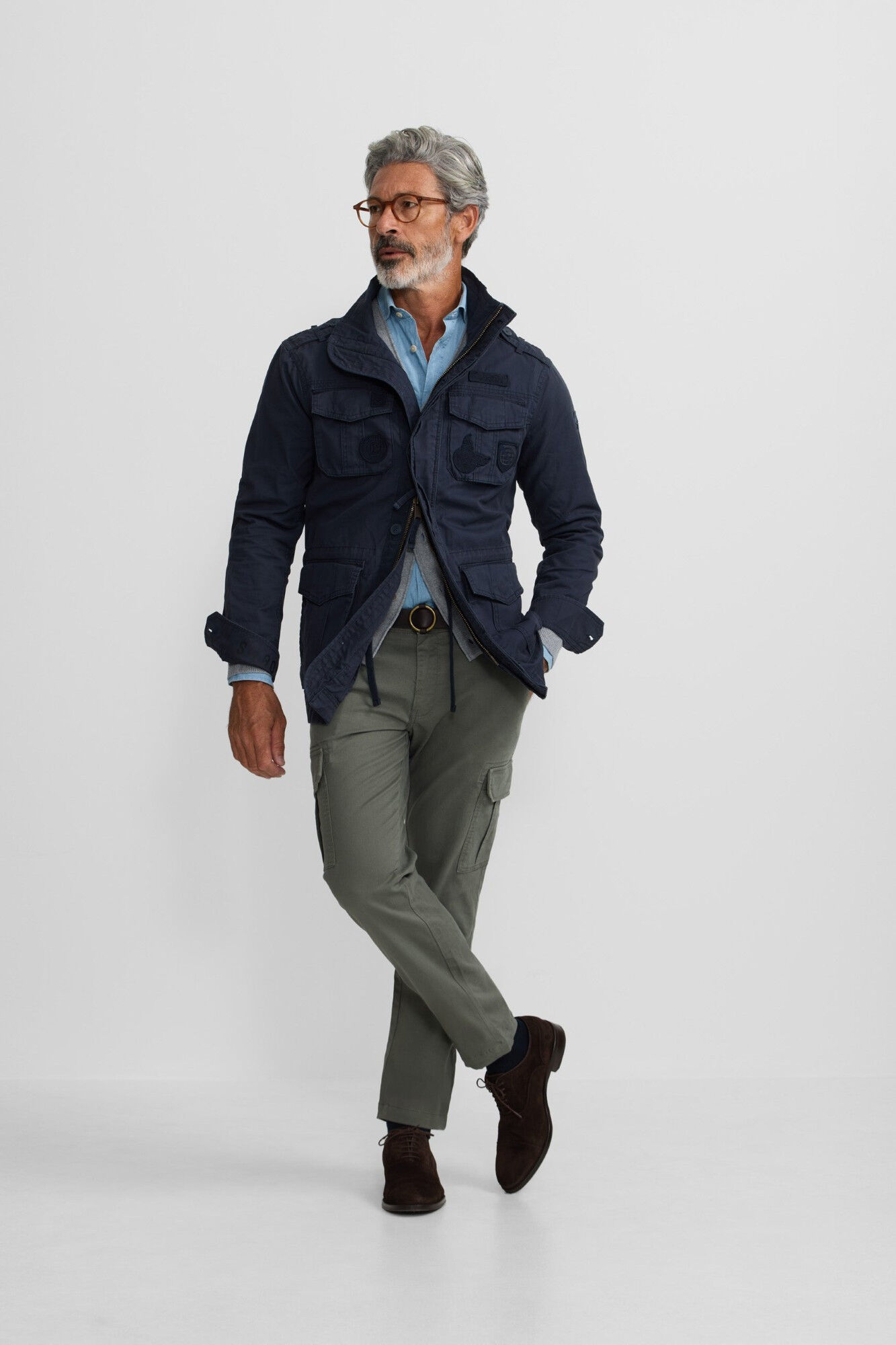 Silbon Chaqueta militar parches dye