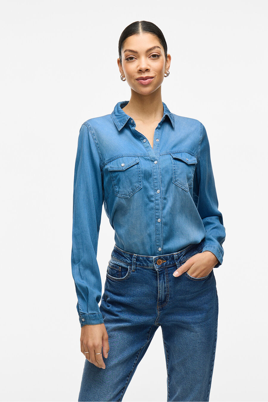Camisa vaquera manga larga