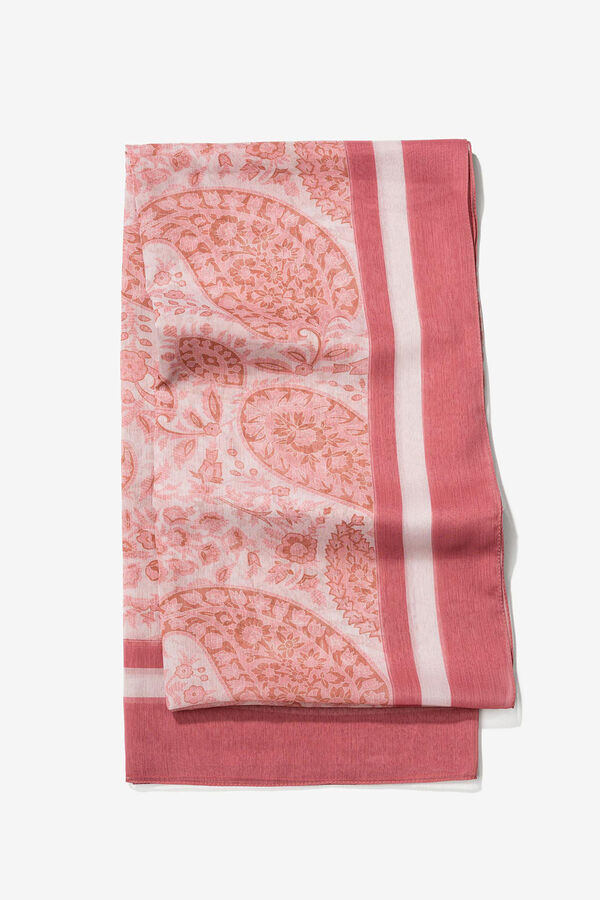 Vilanova Pa&ntilde;uelo semitransparente con estampado paisley Lila