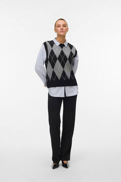 Vero Moda Chaleco de punto rombos Negro