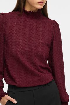 Vila Blusa texturizada de cuello alto