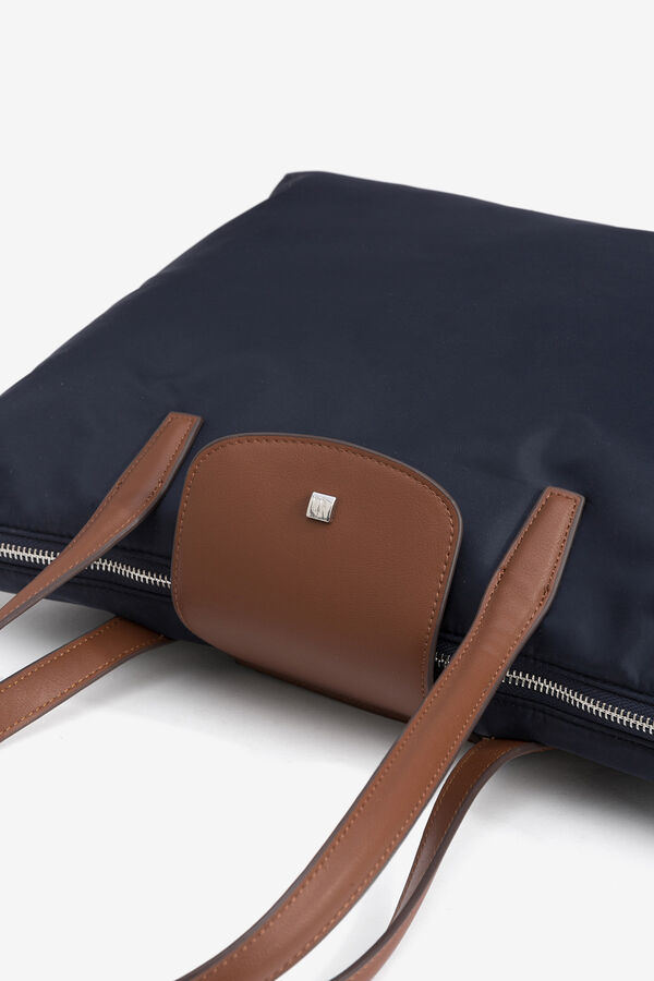 Vilanova Bolso Shopper de Nailon Combinado Azul marino