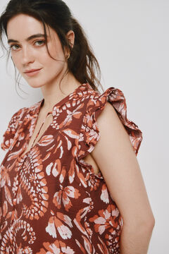 Vero Moda Top manga sisa con volantes