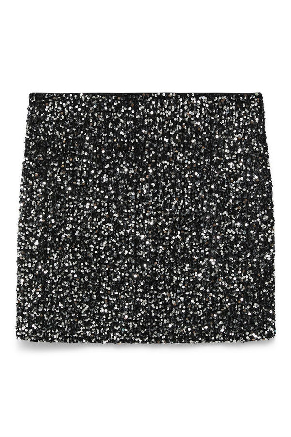 Vero Moda Curve Short sequin skirt plus size Black